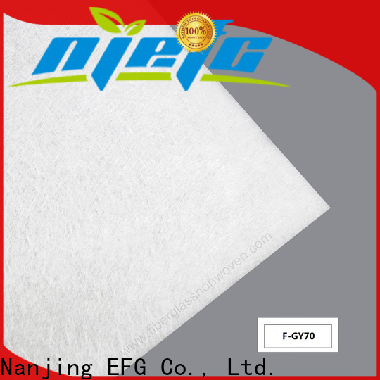 EFG custom fiberglass tissue supply for application of carpet frame