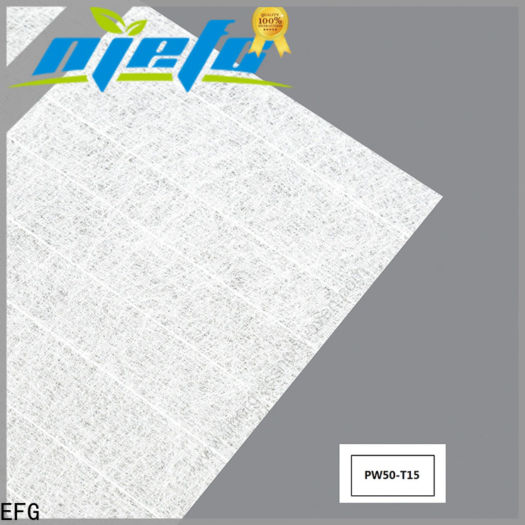 EFG black fiberglass tissue company for application of carpet frame